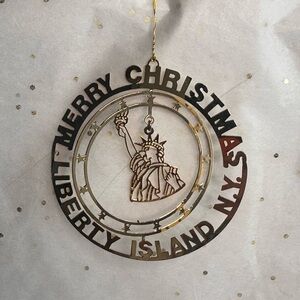 NY Gold Merry Christmas Ornament